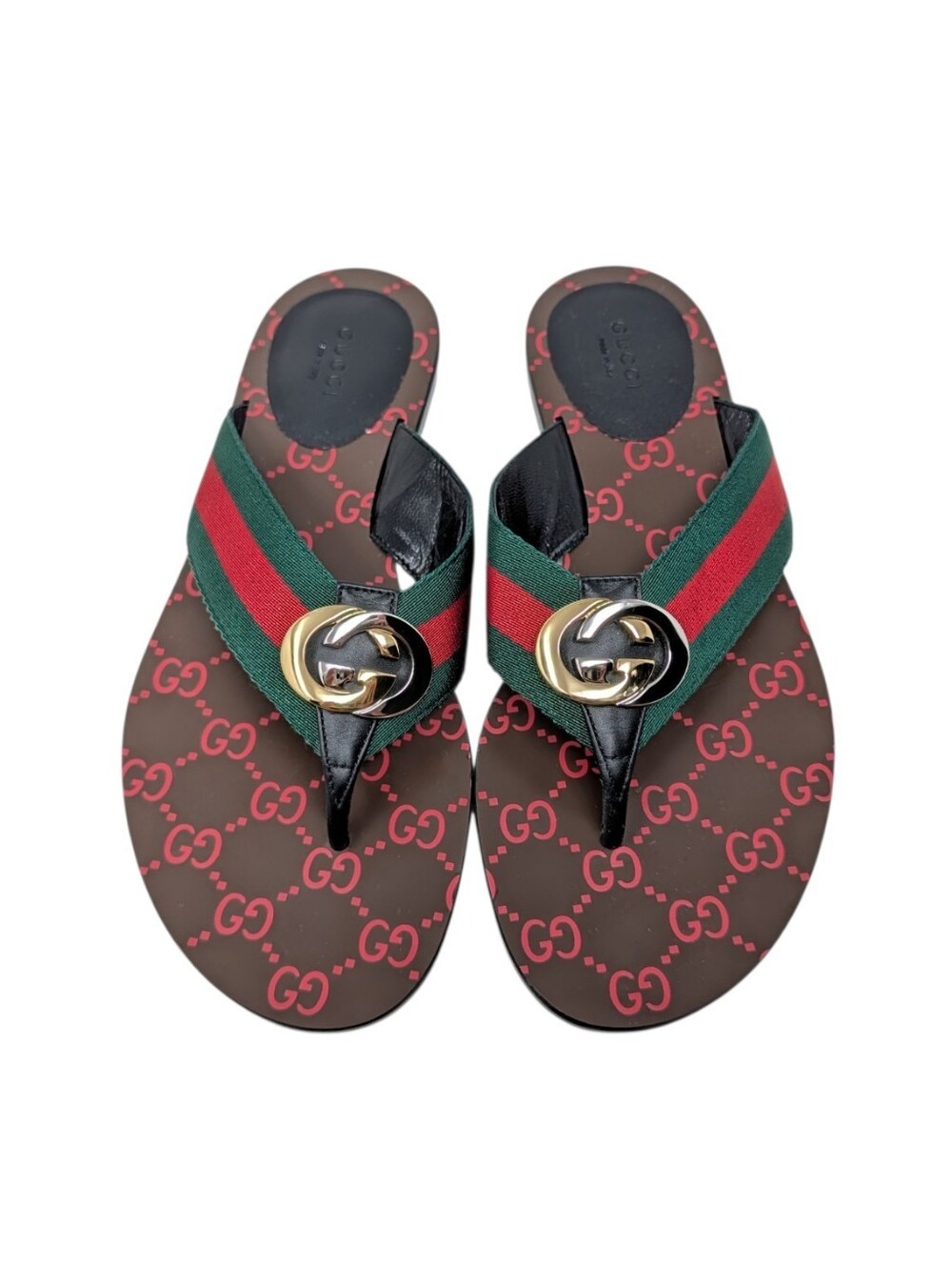 NEW Gucci Kika Interlocking GG Thong Flip Flop Sandal Size EU 39.5